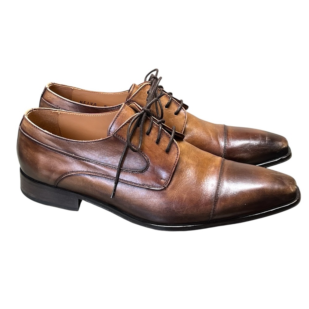 Finsbury Neiva brown leather lace up derby dress shoes Made in Spain